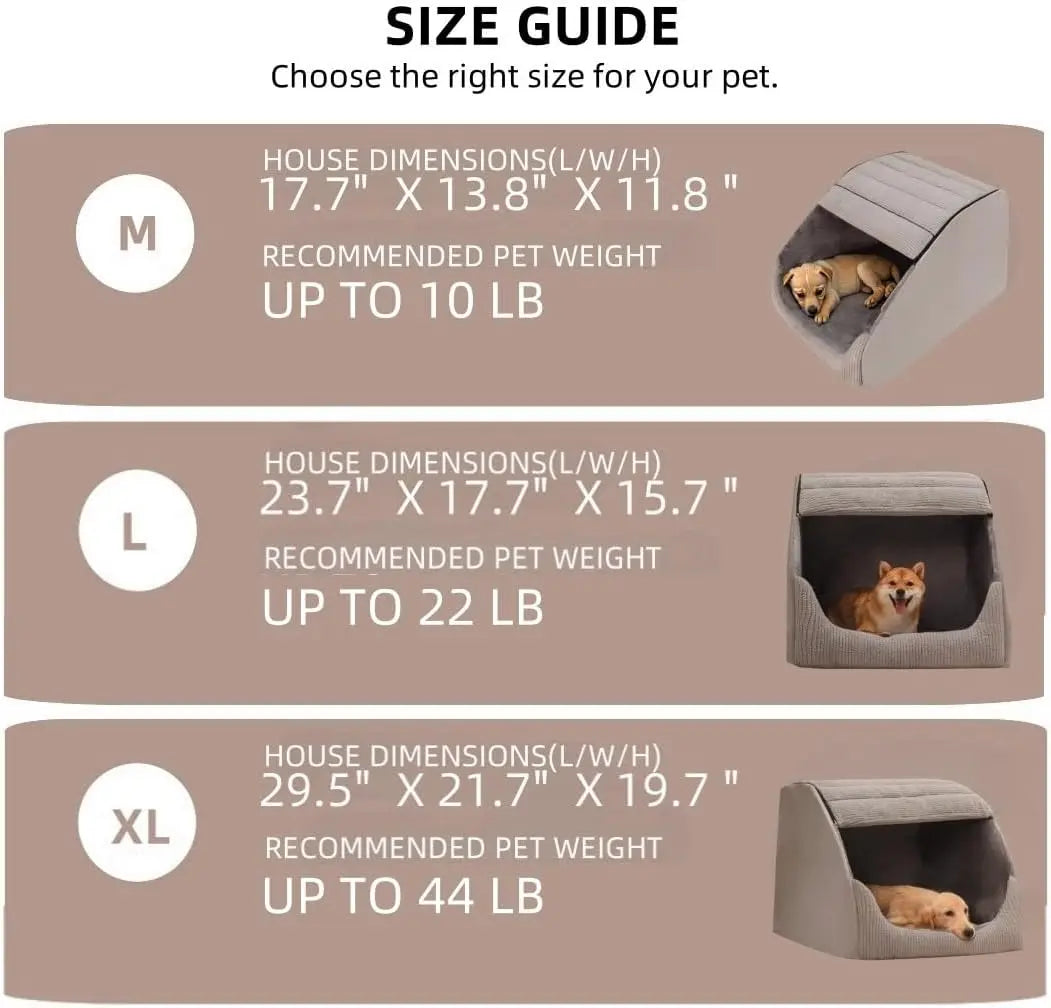 Dog Bed House With Memory Foam Cozy Indoor Cave Non Slip