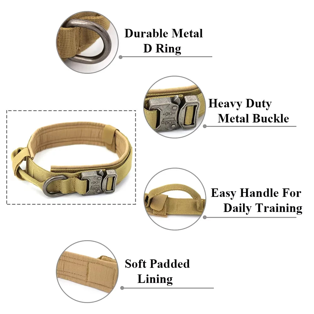 PETRAVEL Tactical Dog Training Collar Leash Set With Control Handle
