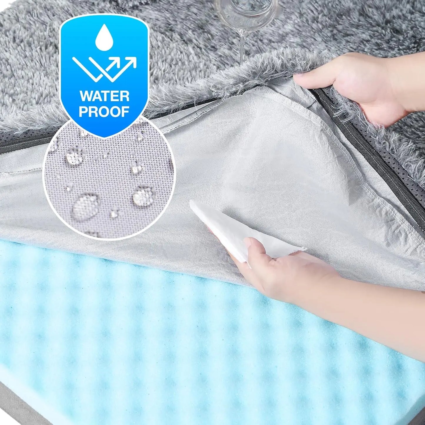 Foldable Orthopedic Memory Foam Pet Bed For Adults Waterproof Cover