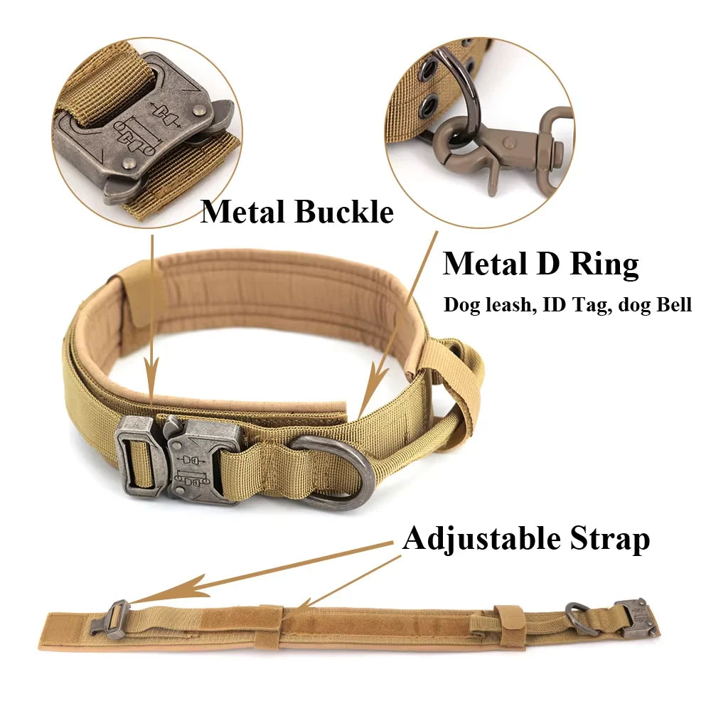 PETRAVEL Tactical Dog Training Collar Leash Set With Control Handle