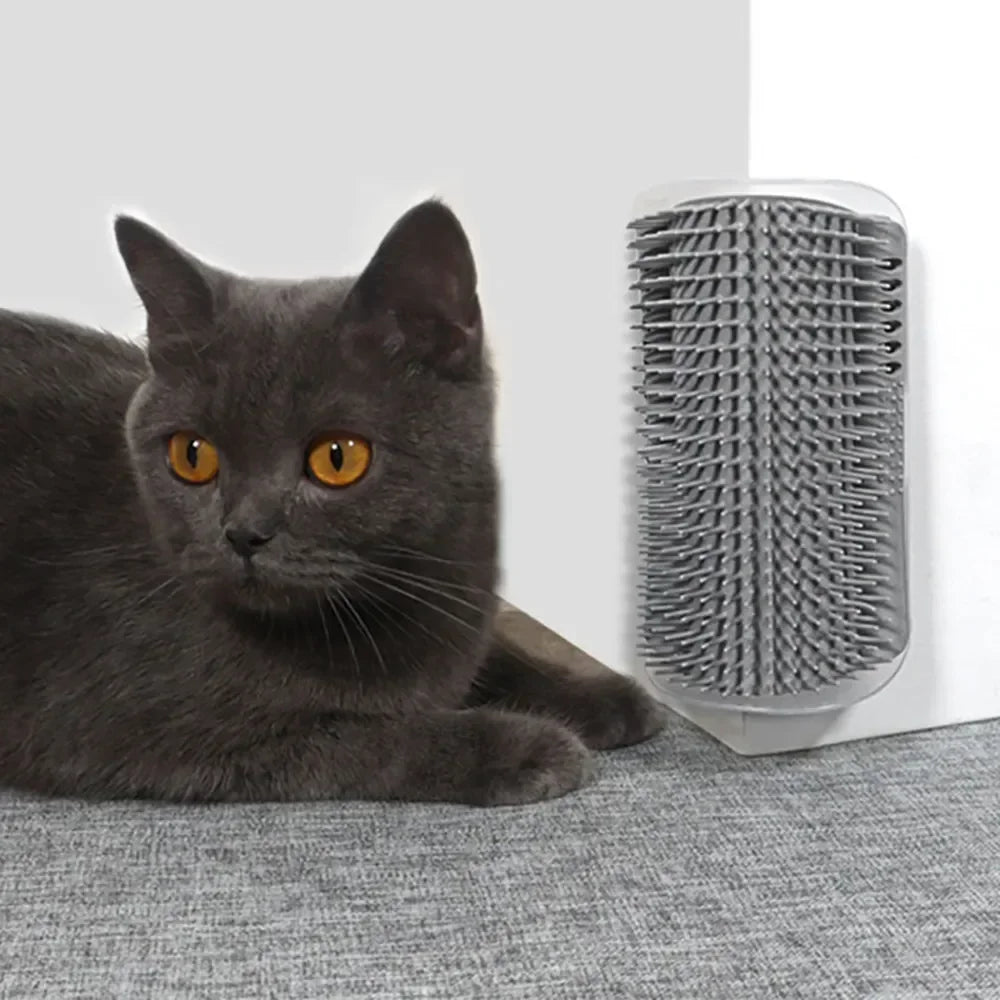 Cat Corner Scratcher Massage Comb With Catnip For Grooming and Deshedding