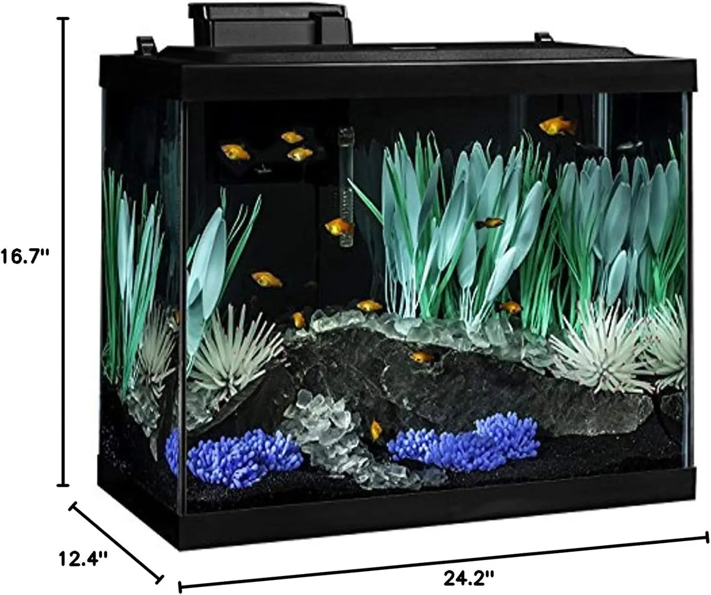 Aquarium Kit With LED Lighting Decor For Freshwater Fish