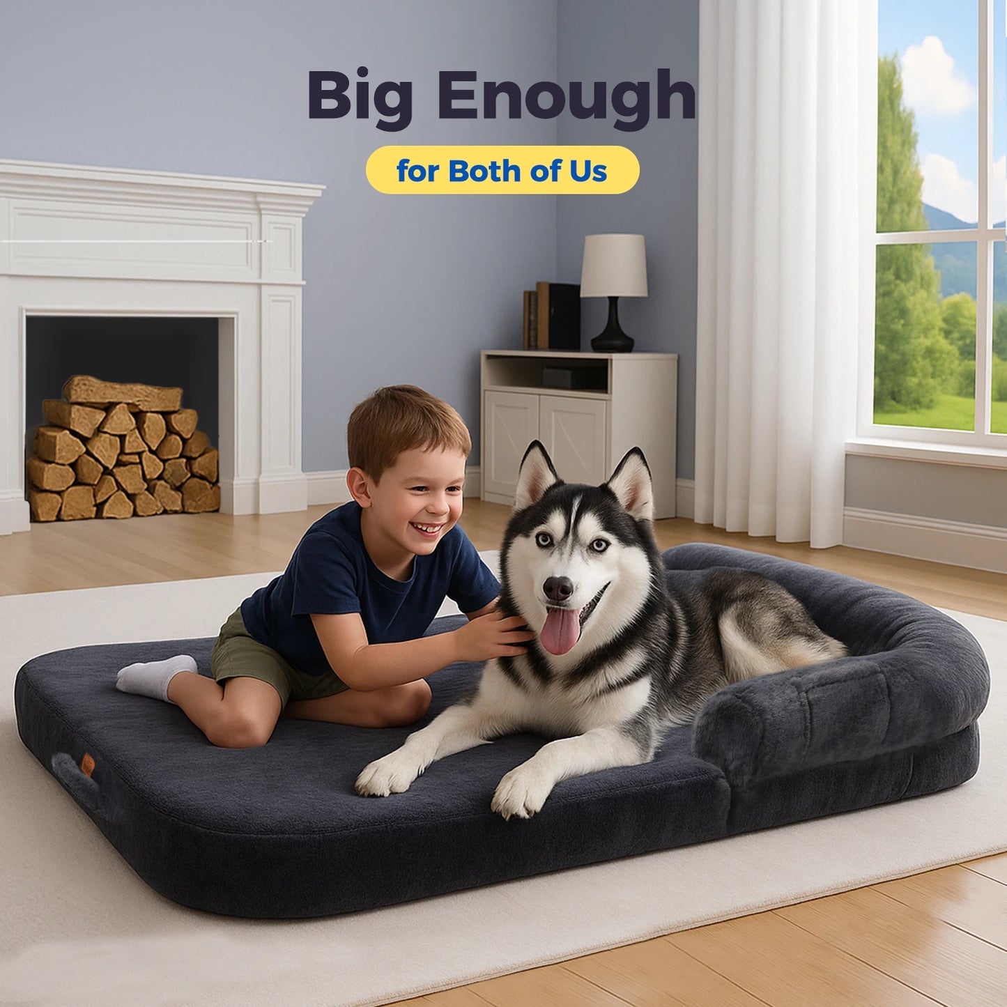PAWZ Road Foldable Dog Bed Plush Sofa for Large Dogs