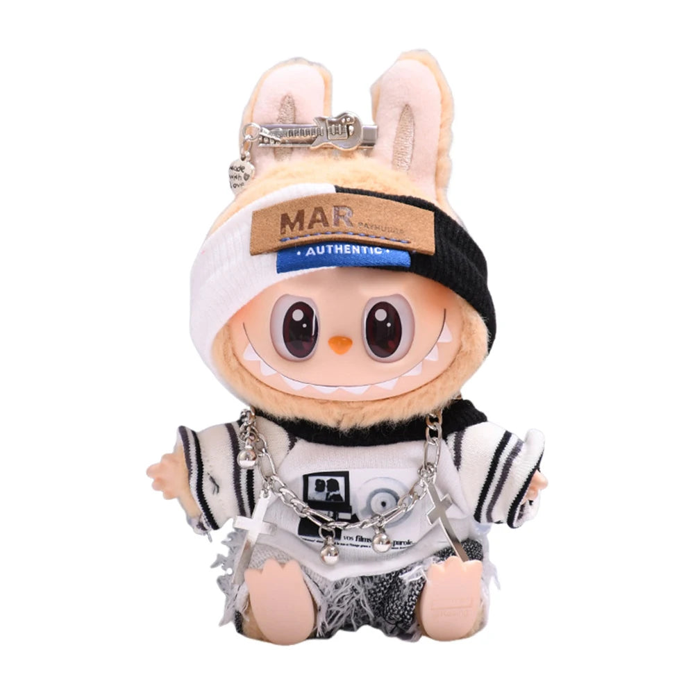 NONECN Labubu Doll Clothes Set Sweater Hat Accessories