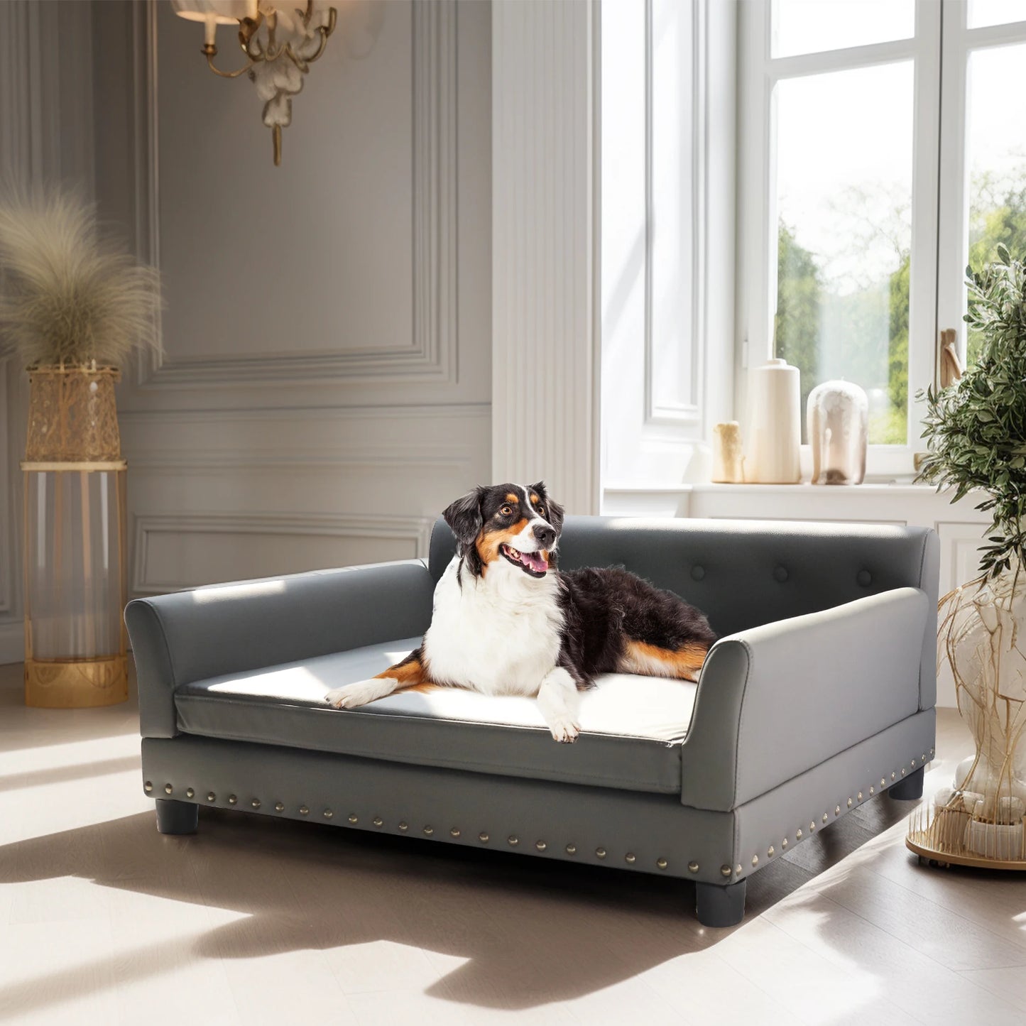 BINGOPAW Rectangle Elevated Dog Bed Durable Sofa
