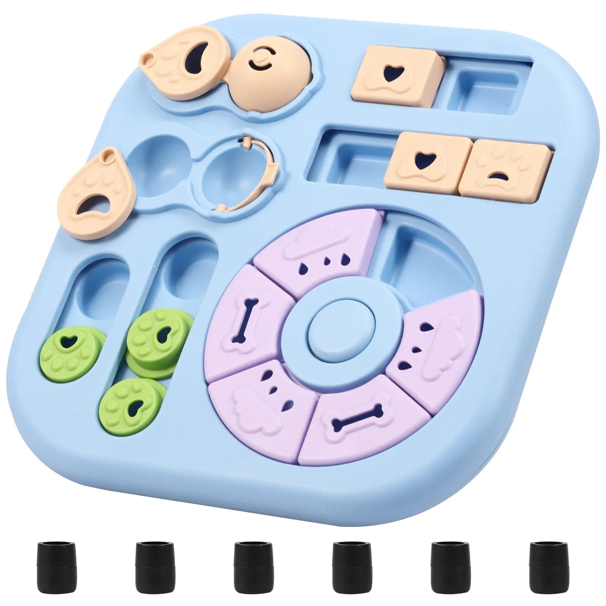 Rotating Dog Puzzle Toy With Treat Dispenser And Slow Feeder