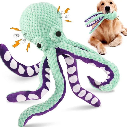 Pet Plush Octopus Dog Toy Non Electric Interactive Toy