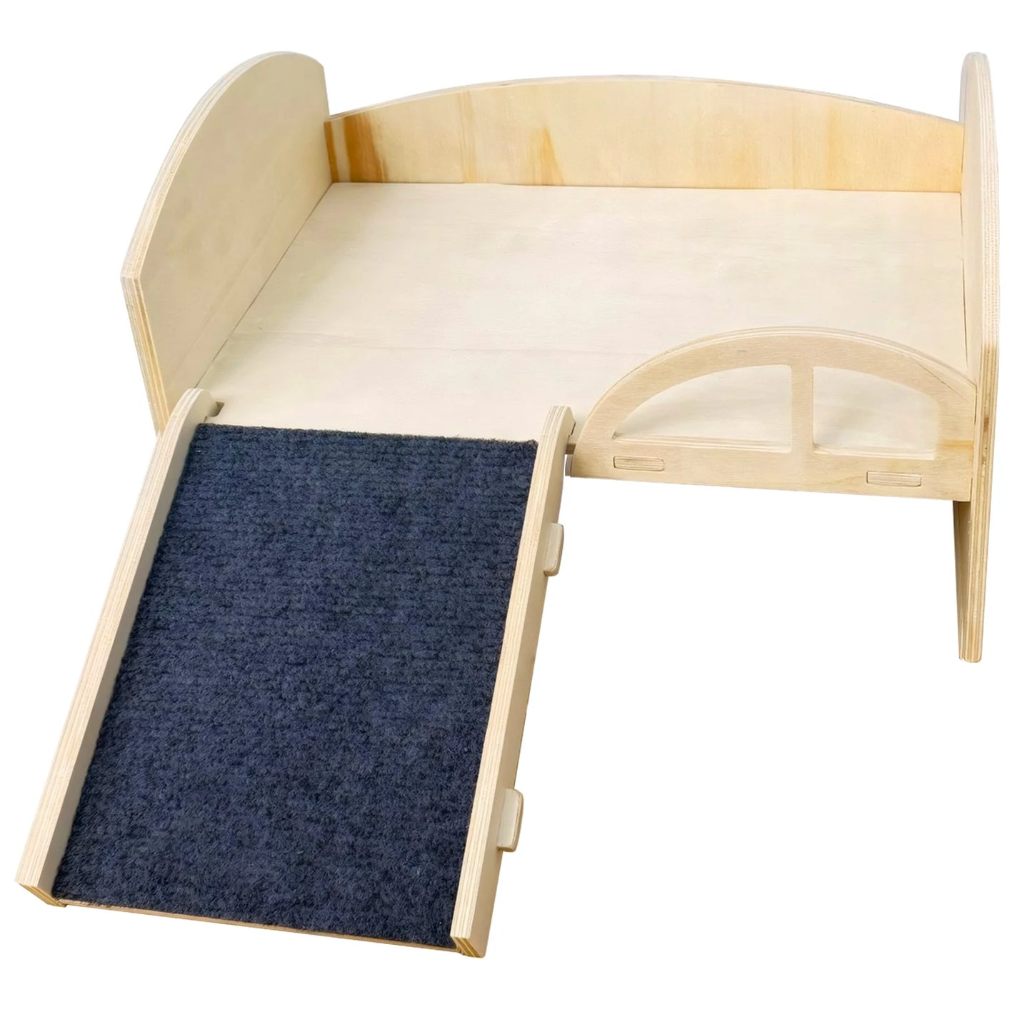 Guinea Pig Bed With Stable Stairs And Mat Wooden Construction