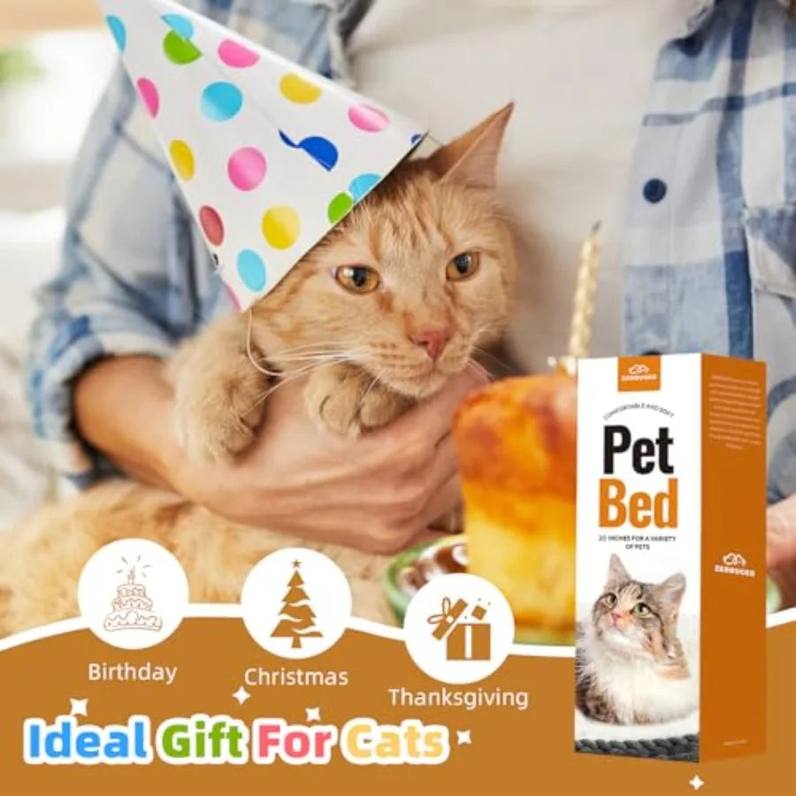 Washable Cat Bed For Indoor Cats With Anti Slip Bottom