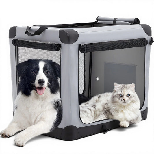 JHK 600D Oxford Fabric Foldable Soft Dog Crate With 3 Doors Indoor