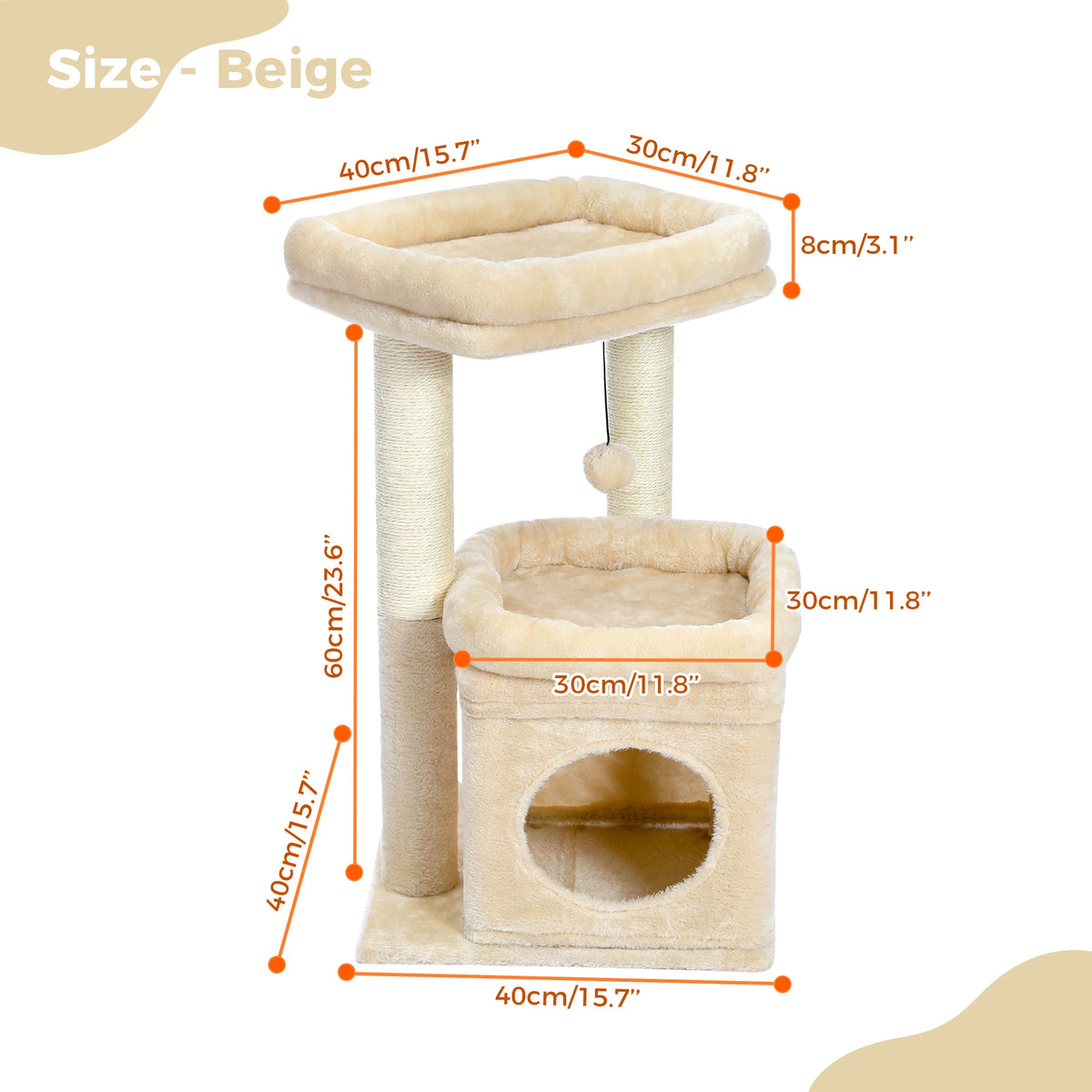 PAWZ Road Cat Tree With Sisal Posts And Cozy Condo