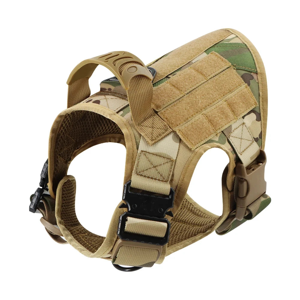 PETRAVEL Tactical Dog Harness Set with Collar Leash and Patches