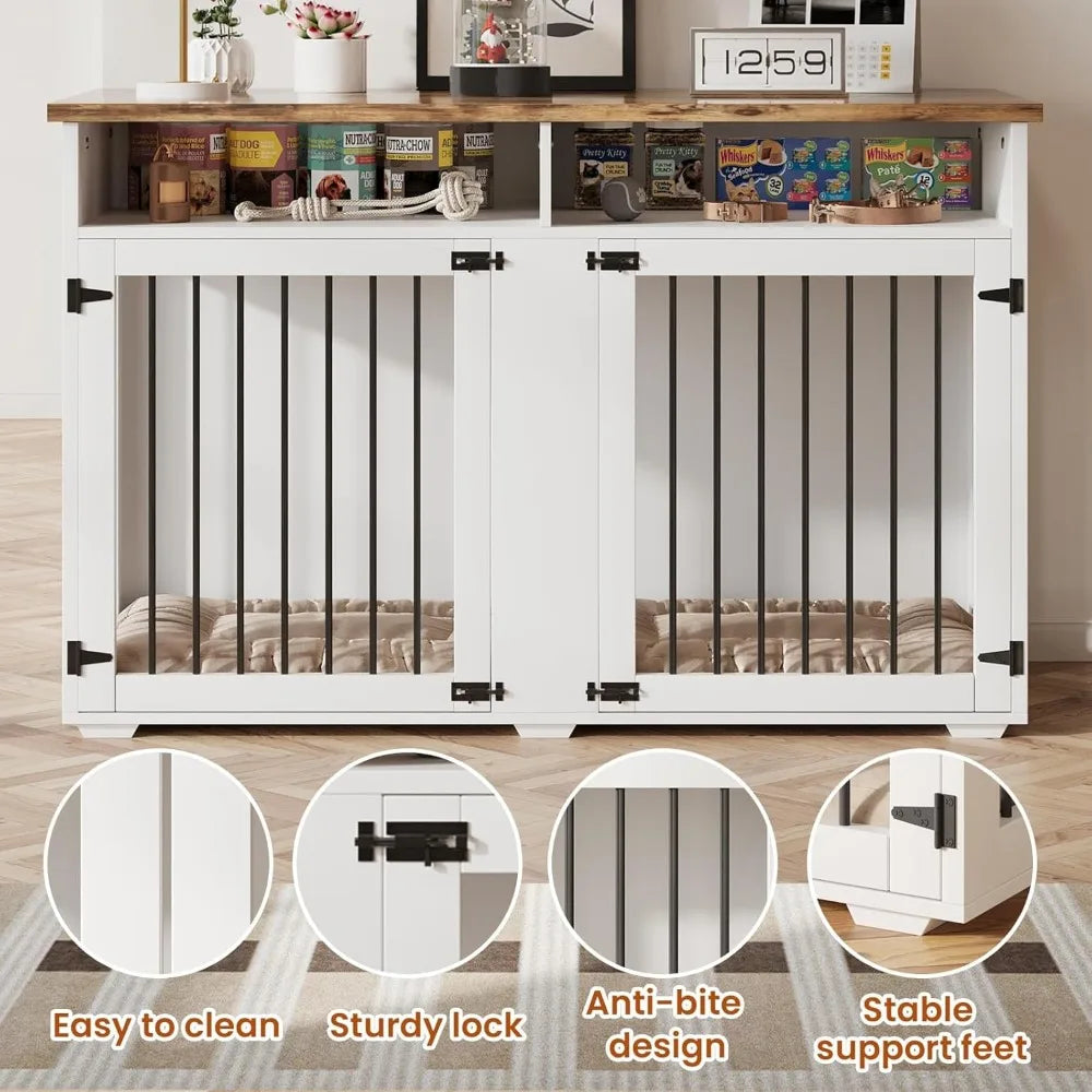 MKDK Multifunctional Dog Crate Furniture With Storage And Doors
