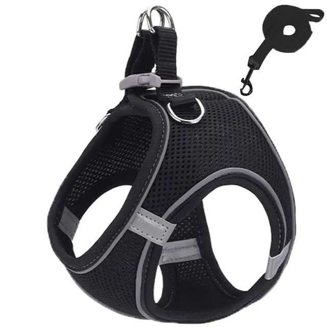Reflective Cat Harness And Leash Set Adjustable For Cats