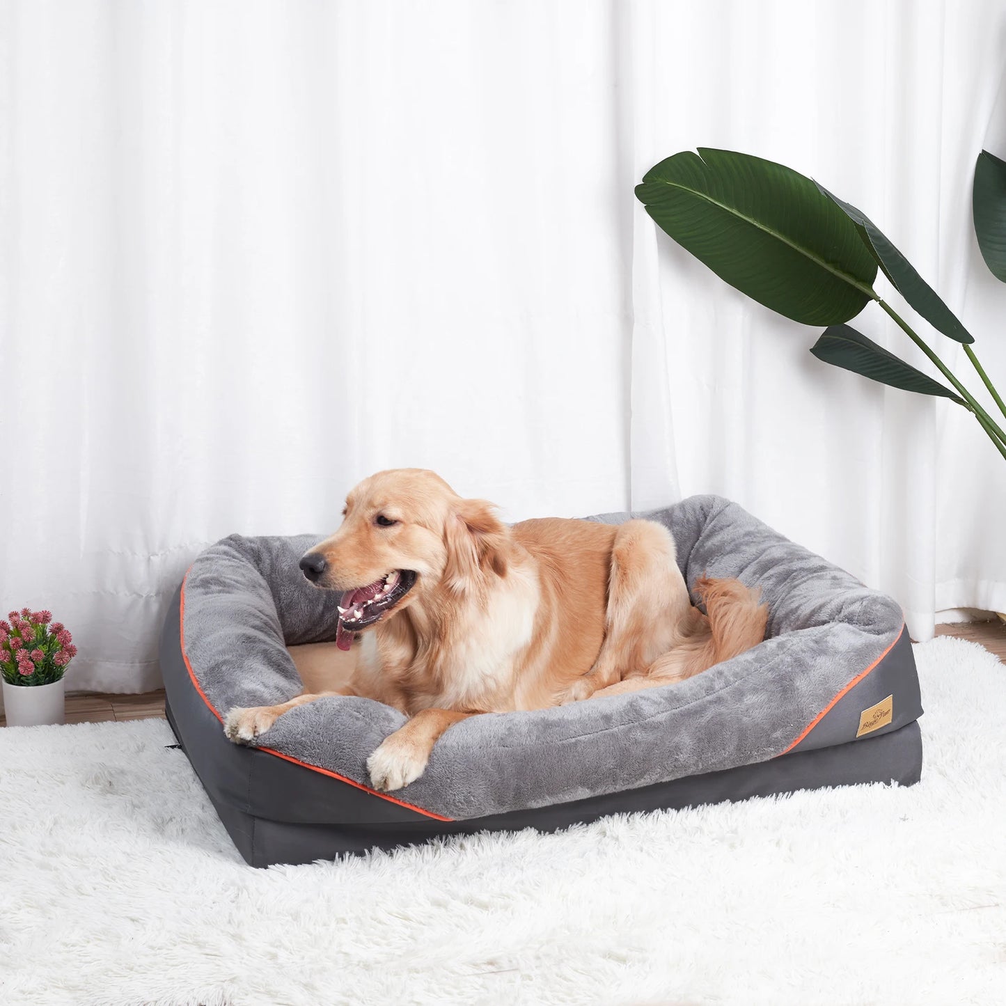 BINGOPAW Dog Bed Removable Washable Cover Anti Allergy Fleece Waterproof