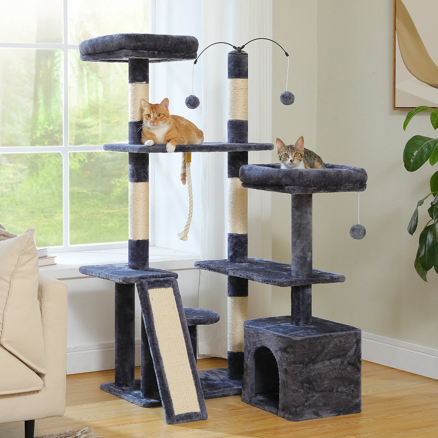 PAWZ Road 5-Tier Cat Tree Tower With Soft Top Perch