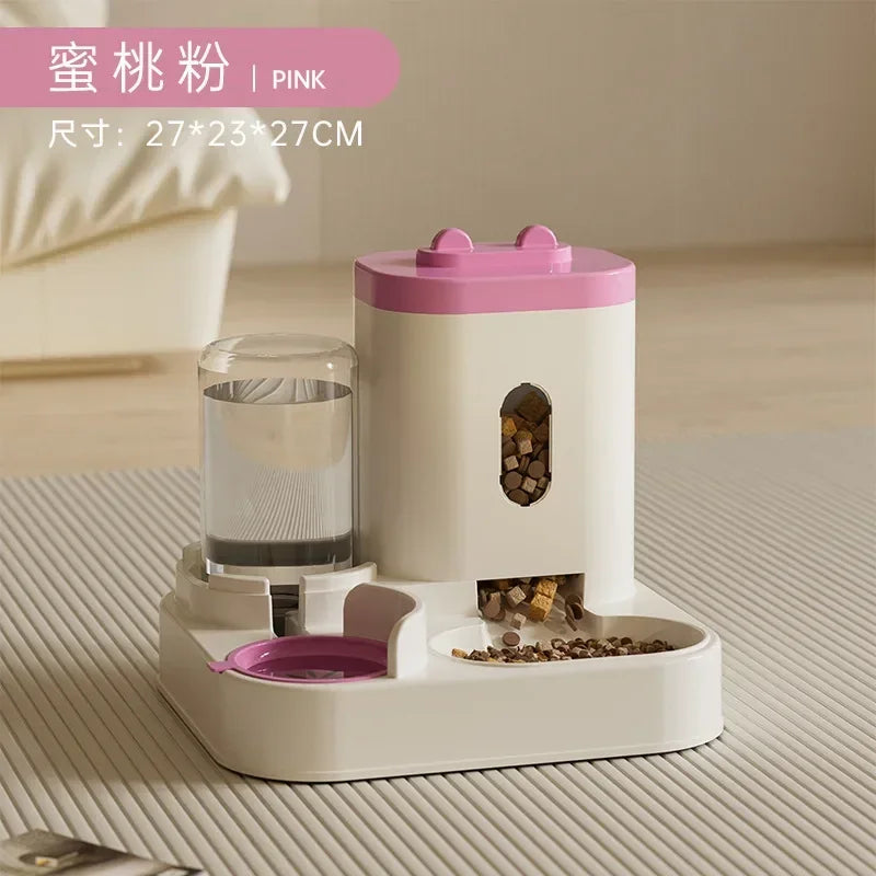 Automatic Pet Feeder With Water Fountain For Dogs And Cats