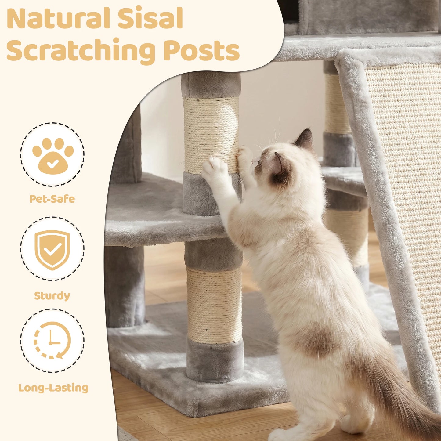 FOOWIN Multi Level Cat Tree Tower With Condos And Perches