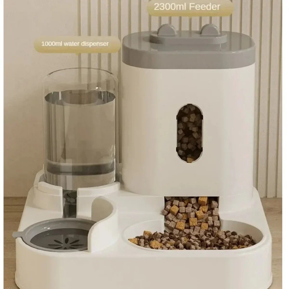 Automatic Pet Feeder With Water Fountain For Dogs And Cats