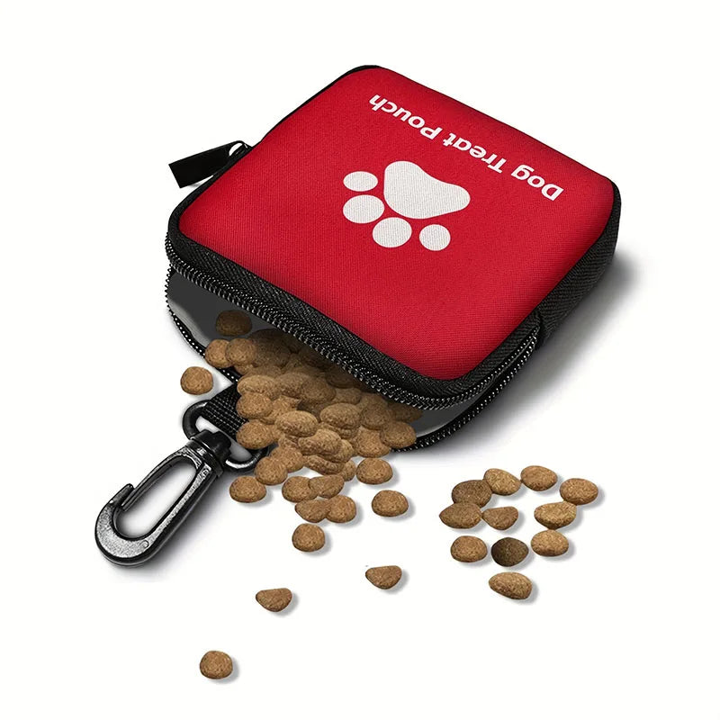Portable Dog Treat Bag With Zippered Pocket For Outdoor Training