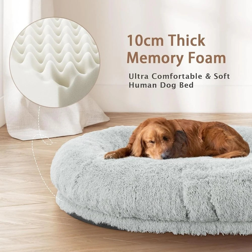 ZHUXIANG Memory Foam Dog Bed With Pillow And Strap