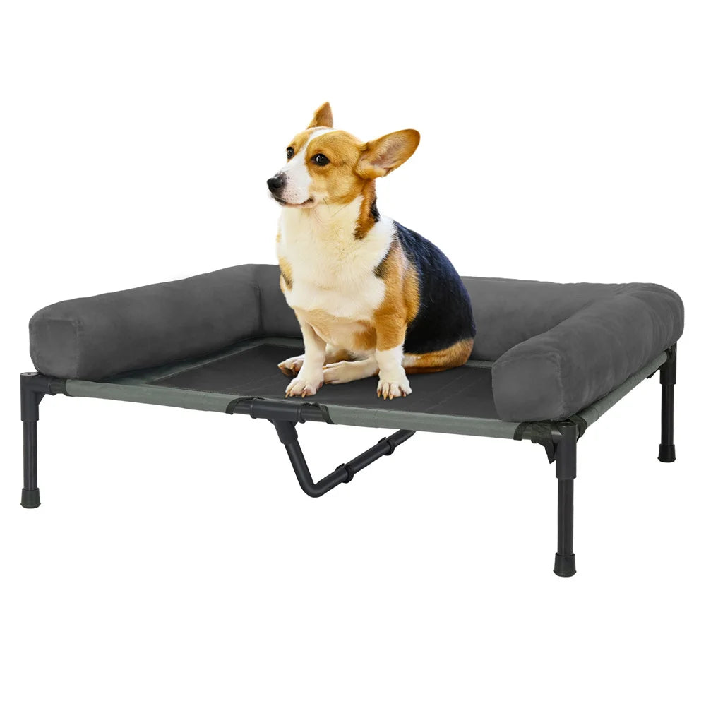 BORWART Outdoor Raised Dog Bed With Cooling Breathable Mat