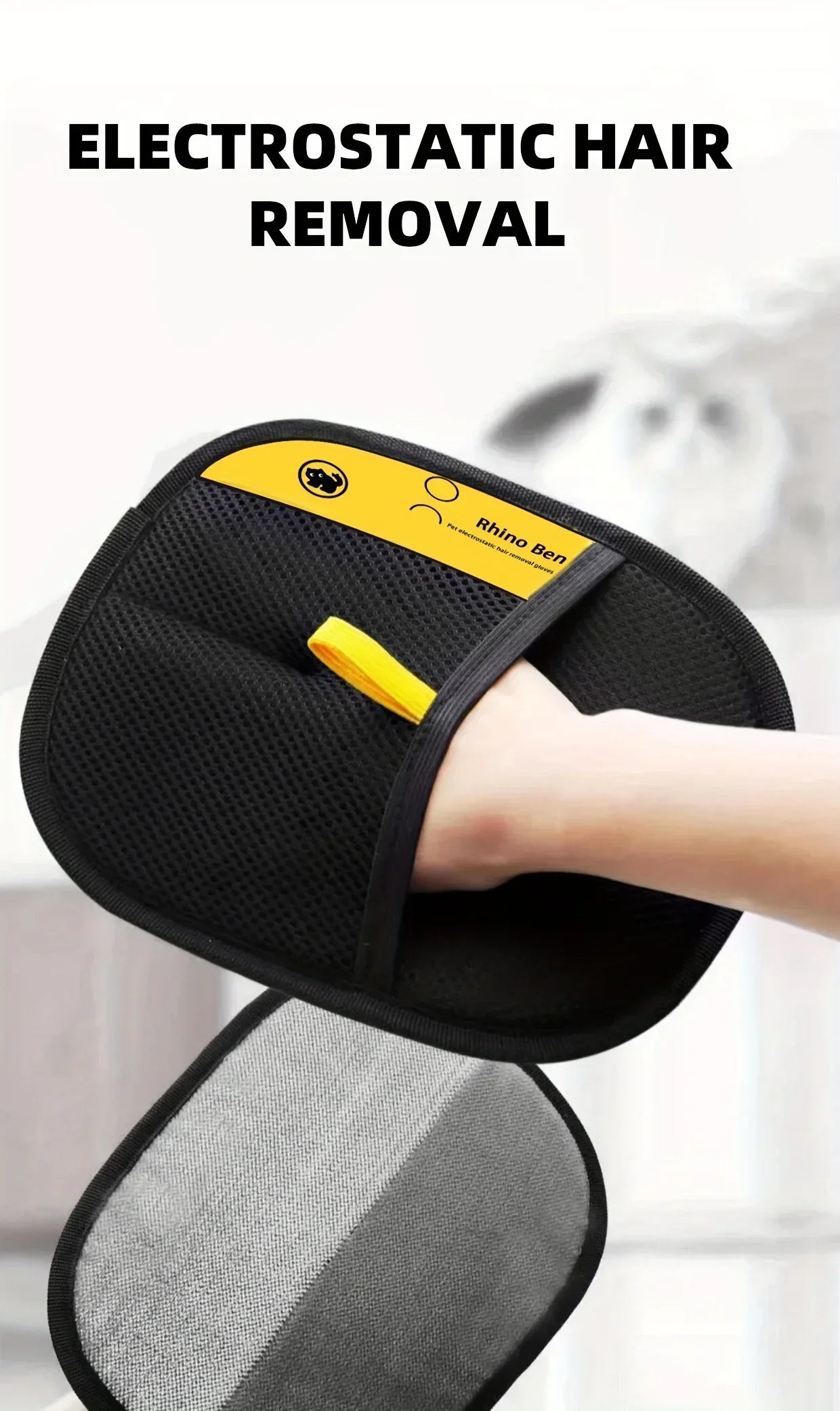 Polypropylene Pet Grooming Gloves For Cats With Static Hair Removal