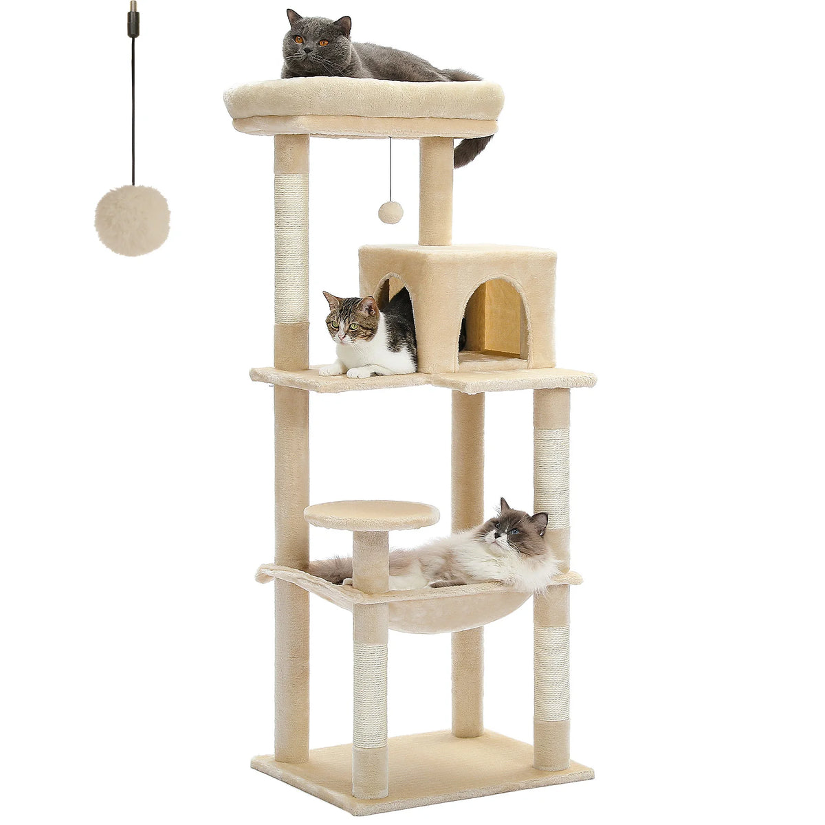 Pawz Road 5 Level Cat Tower For Large Cats Sisal Scratcher