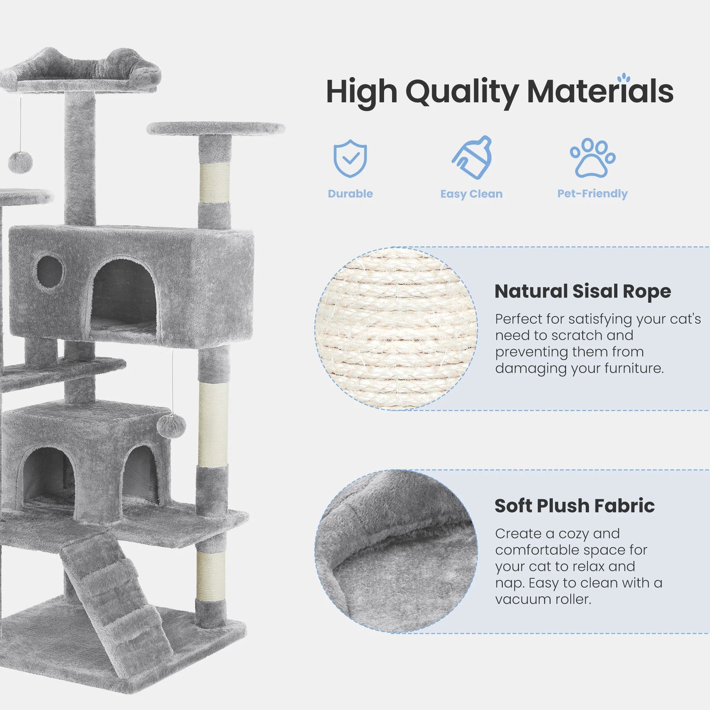 MCQ Indoor Cat Tree Tower Multi Level With Sisal Scratching Post