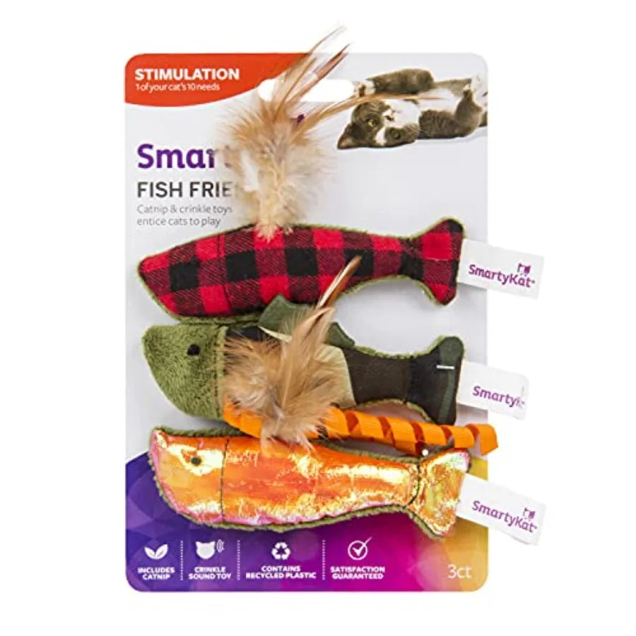 Fish Friends Crinkle Catnip Cat Toys for Playful Cats