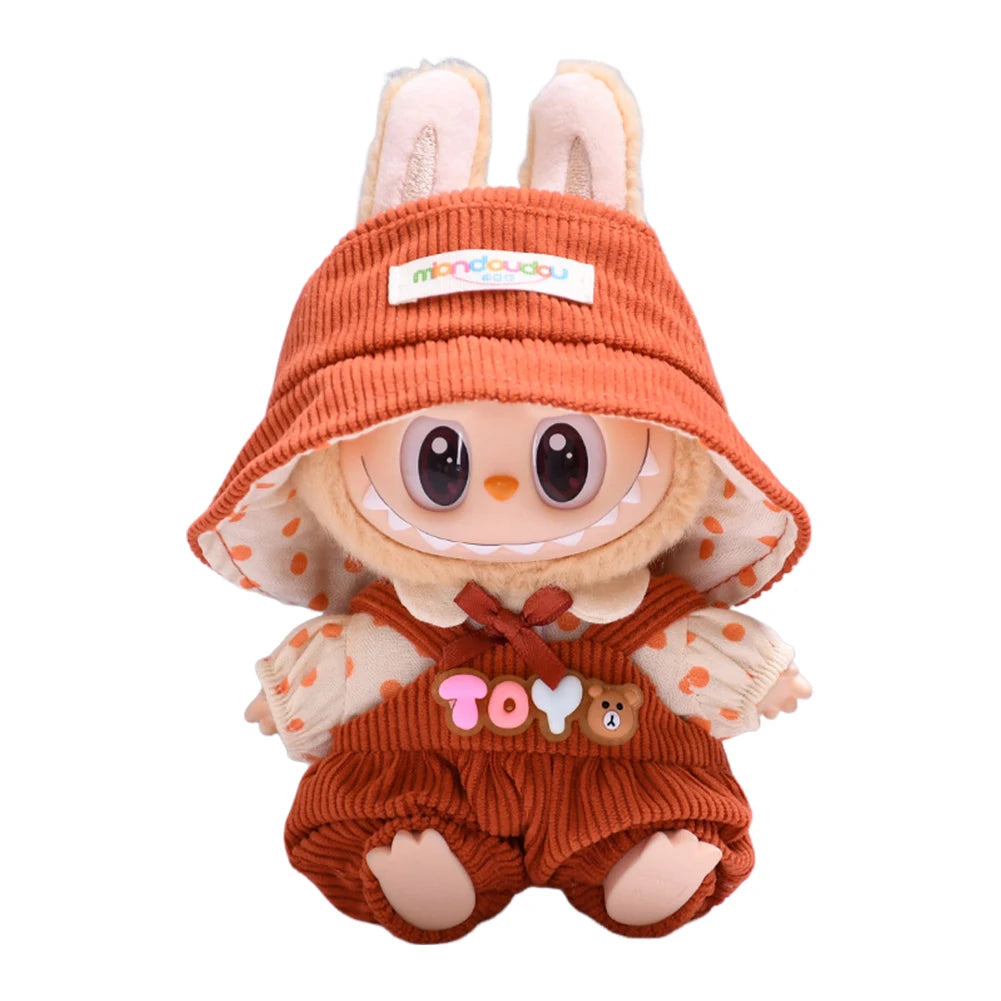 NONECN Labubu Doll Clothes Set Sweater Hat Accessories