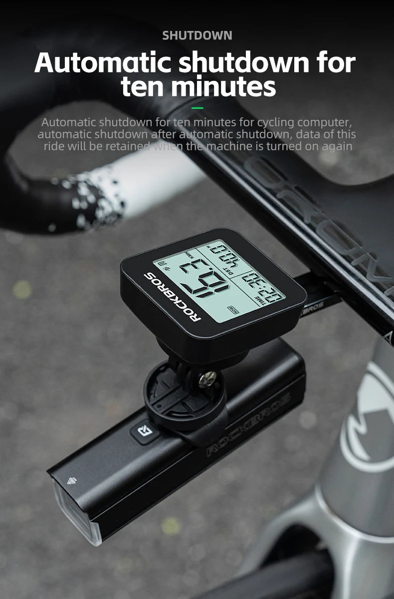 ROCKBROS GPS Bike Computer Speedometer Waterproof Wireless Cycling Odometer