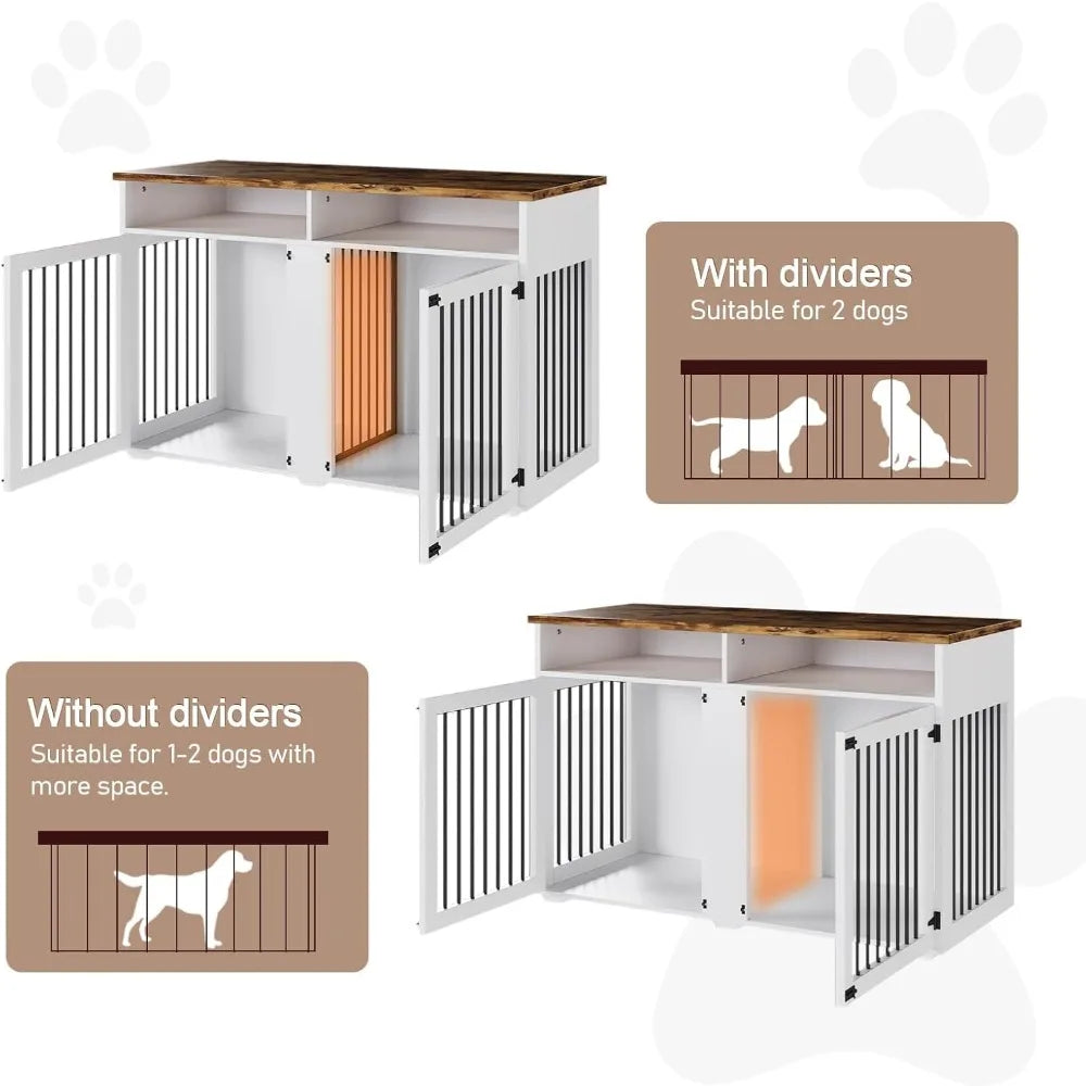 MKDK Multifunctional Dog Crate Furniture With Storage And Doors