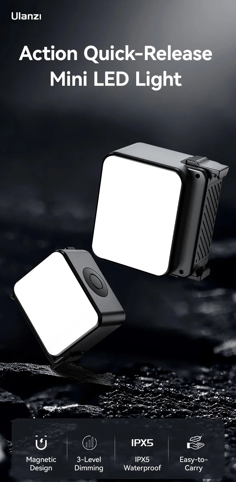 Ulanzi Magnetic Waterproof LED Fill Light for DJI Action Cameras