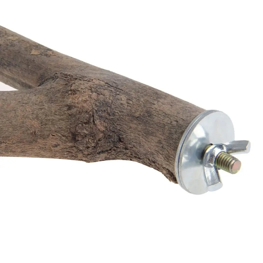 Wood Parrot Bird Stand Branch Rack Chew Toys 2 Pack