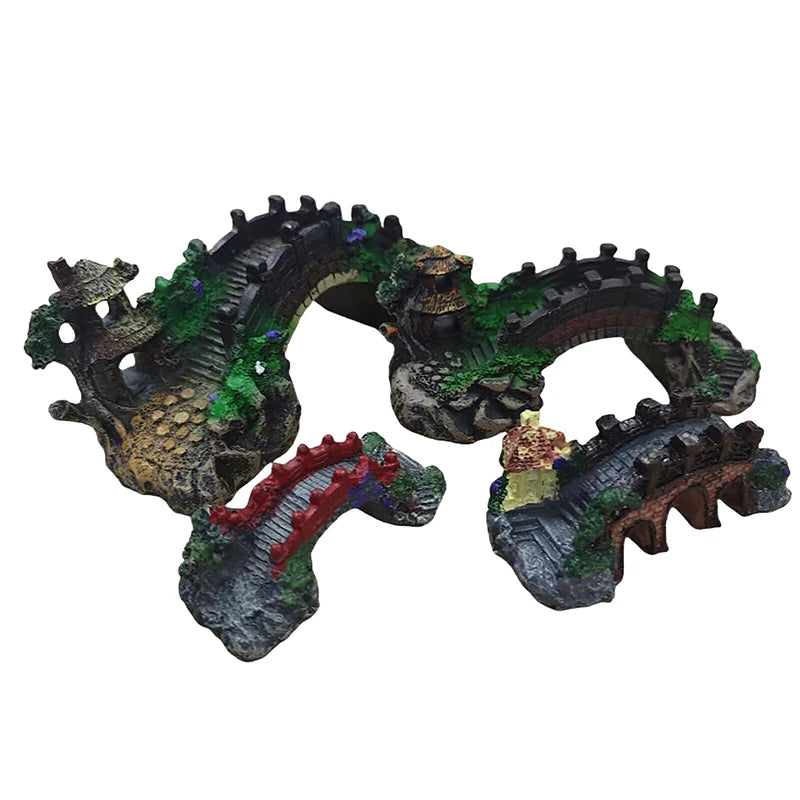 Resin Bridge Aquarium Ornament For Fish Tank Decoration