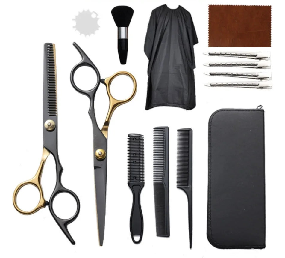 Stainless Steel Hair Cutting Scissors Kit With Thinning Shears