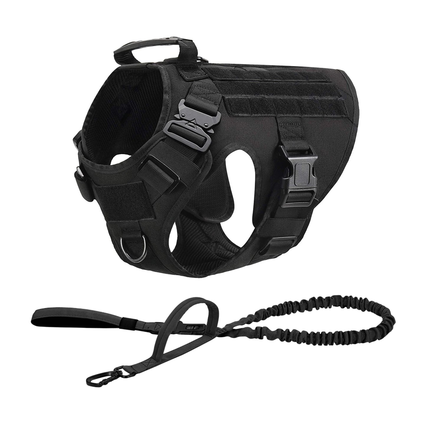 Tactical Dog Harness With Molle Pouches For Durable Nylon