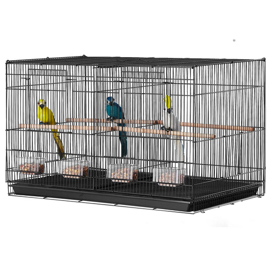 SucceBuy Flight Bird Cage With Divider And Travel Handle