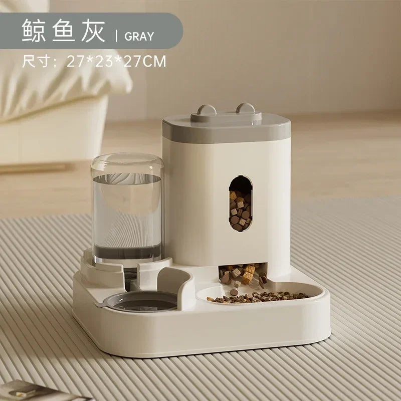 Automatic Pet Feeder With Water Fountain For Dogs And Cats