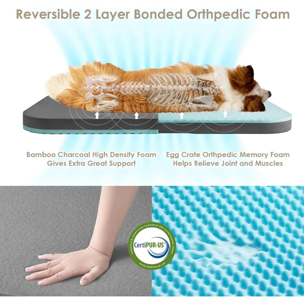Foldable Human Dog Bed Orthopedic Memory Foam Waterproof