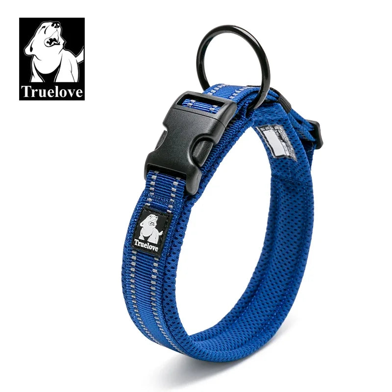 TRUELOVE Adjustable Nylon Dog Collar With Reflective Padded Design