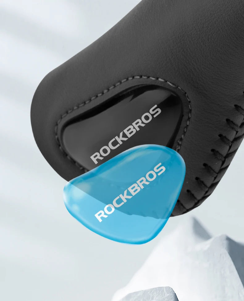 ROCKBROS Aluminum Alloy Leather Bicycle Handlebar Grips for Comfortable Riding