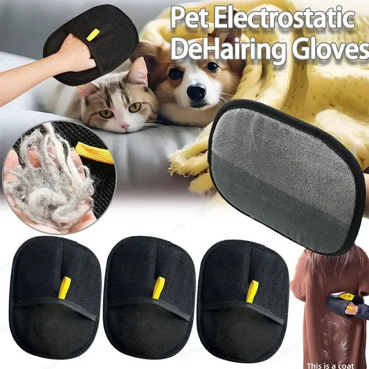 LISM Pet Deshedding Gloves for Dogs Cats Rabbits Hair Removal
