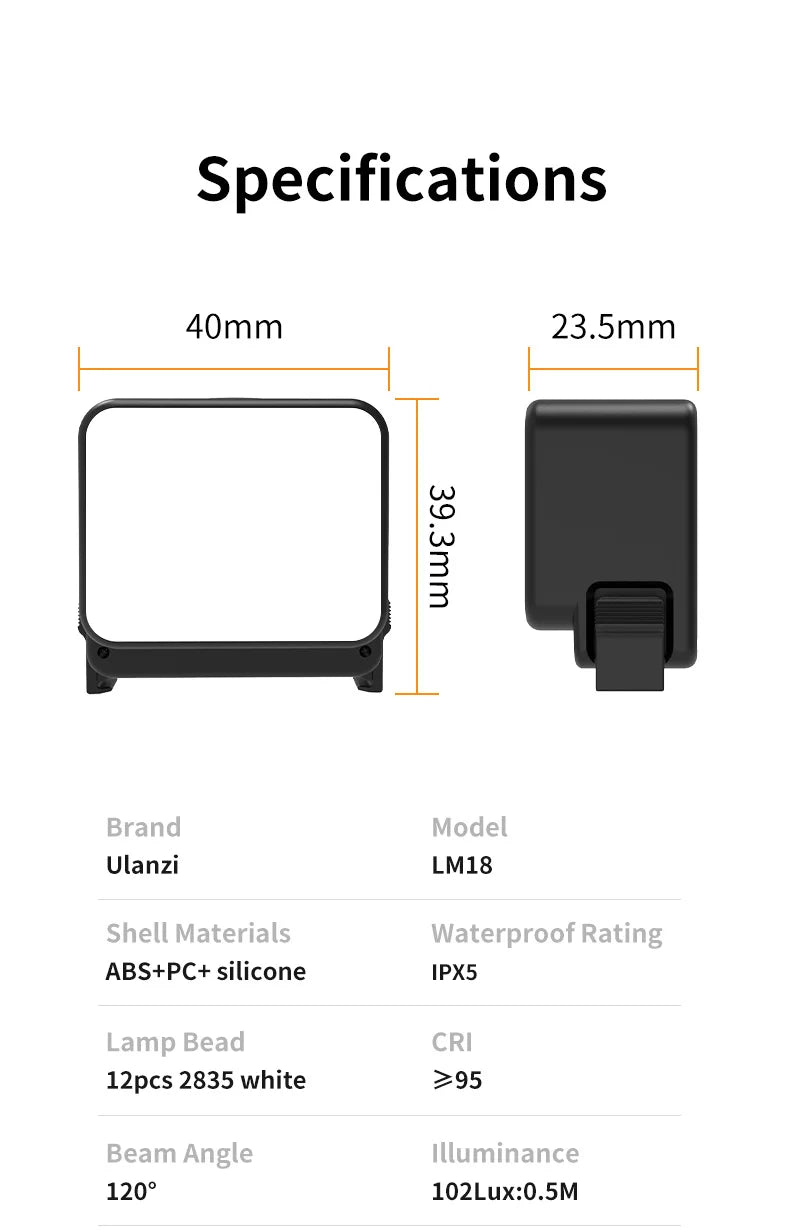 Ulanzi Magnetic Waterproof LED Fill Light for DJI Action Cameras
