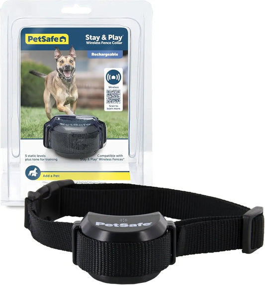 Stay And Play Wireless Pet Fence Receiver Collar For Dogs And Cats Rechargeable