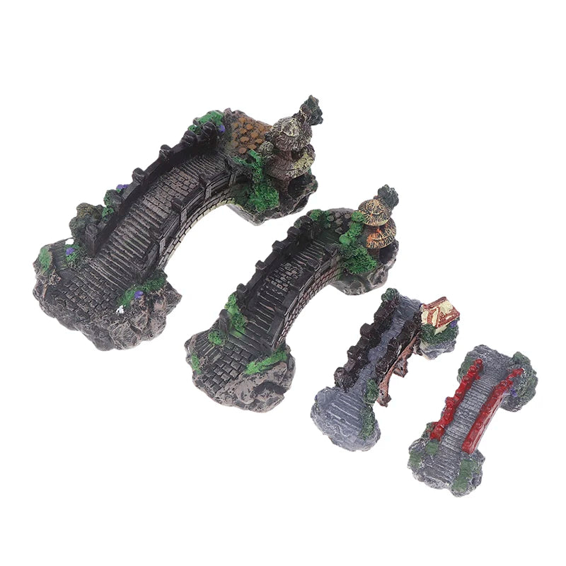 Resin Bridge Aquarium Ornament For Fish Tank Decoration