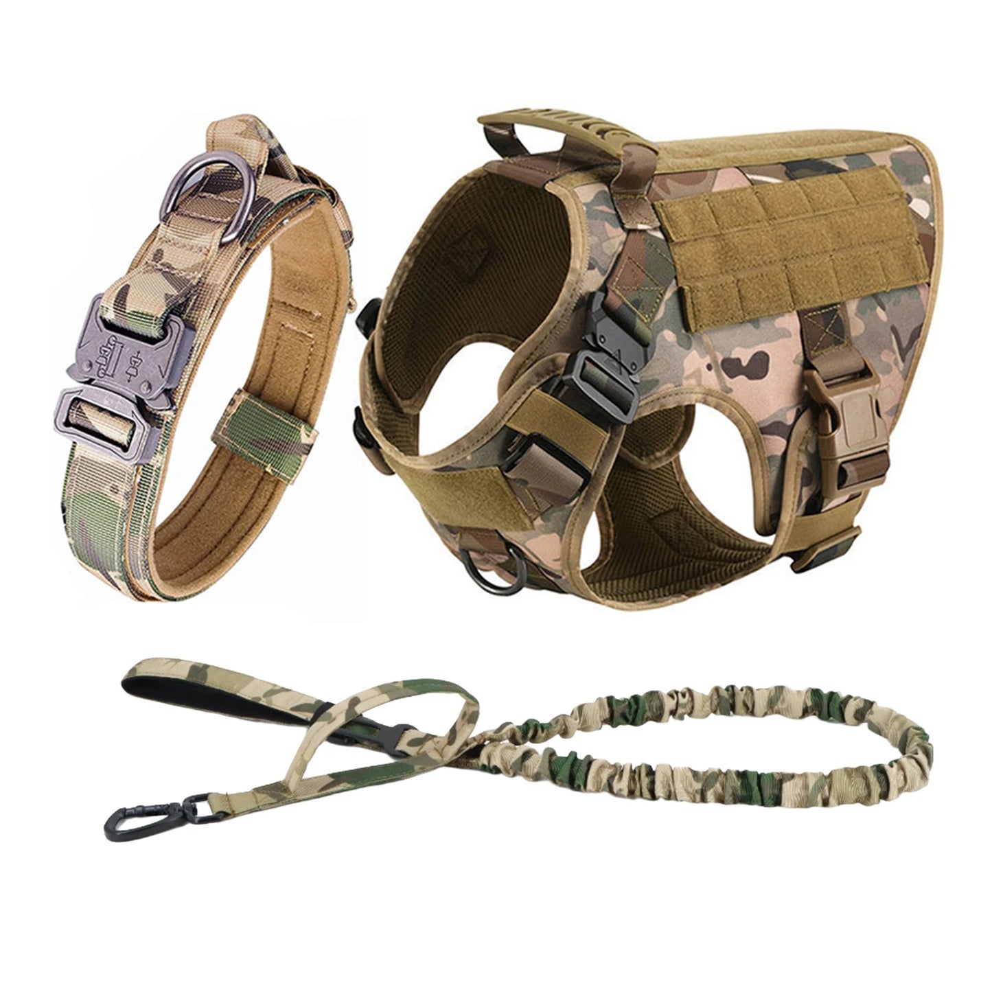 Tactical Dog Harness With Molle Pouches For Durable Nylon