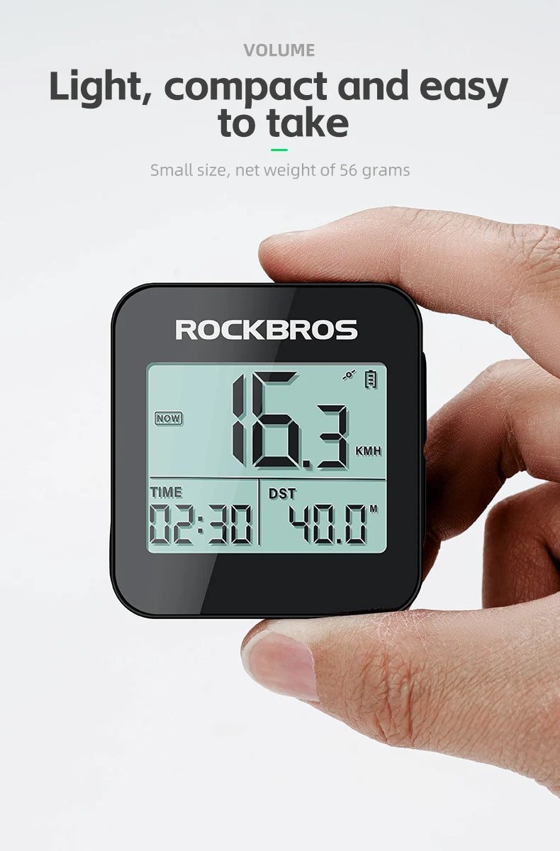 ROCKBROS GPS Bike Computer Speedometer Waterproof Wireless Cycling Odometer