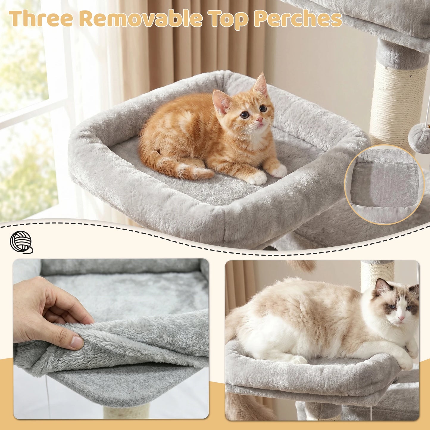 FOOWIN Multi Level Cat Tree Tower With Condos And Perches